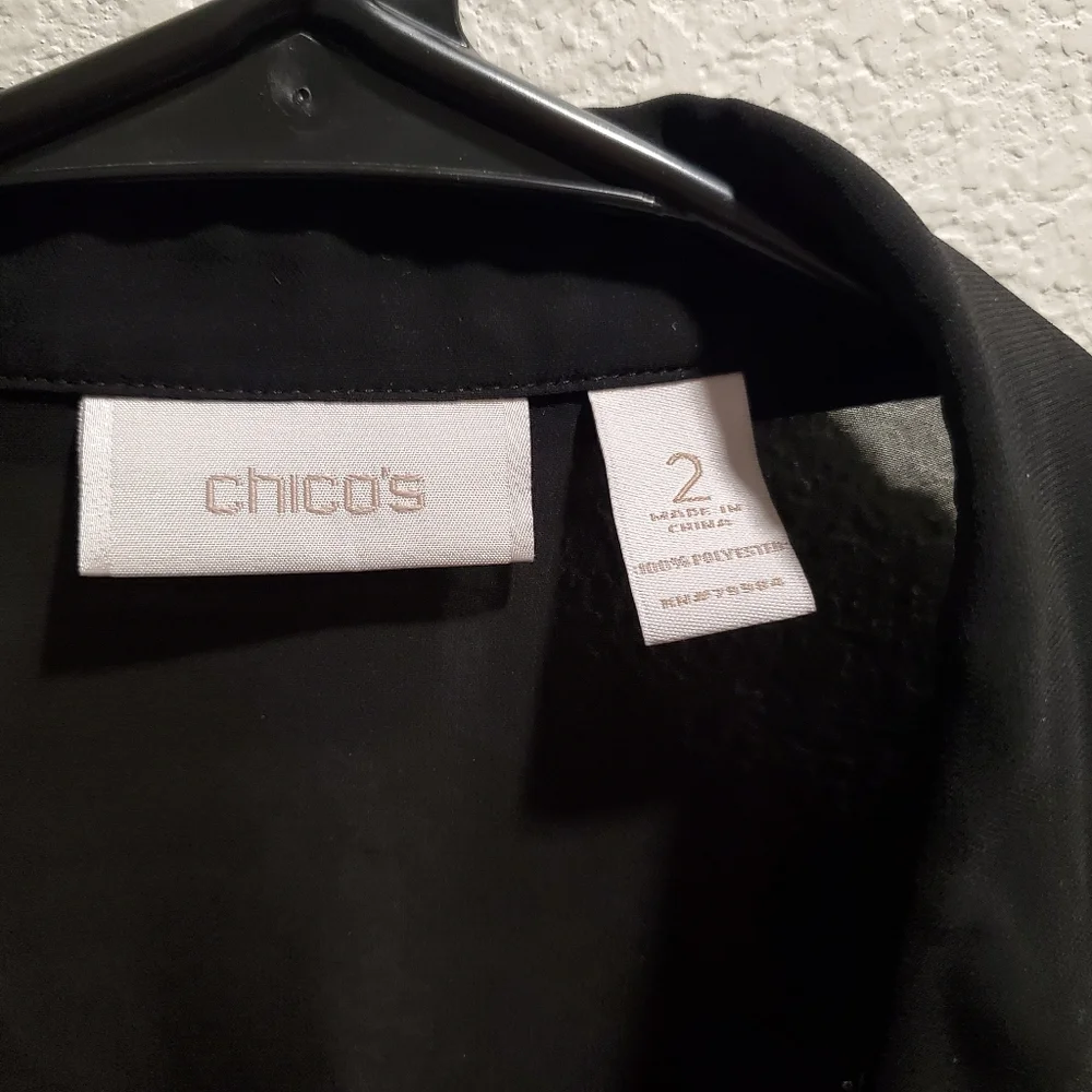 Chico's Semi Sheer Gold Accent Blouse - Picture 3 of 4